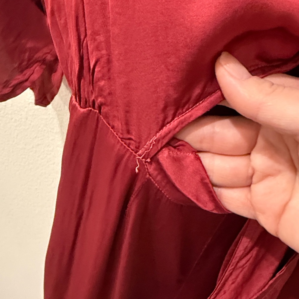 NWT Free People Young Fabulous and Broke Rose Tie-Front Satin Jumpsuit Size M - Picture 6 of 11